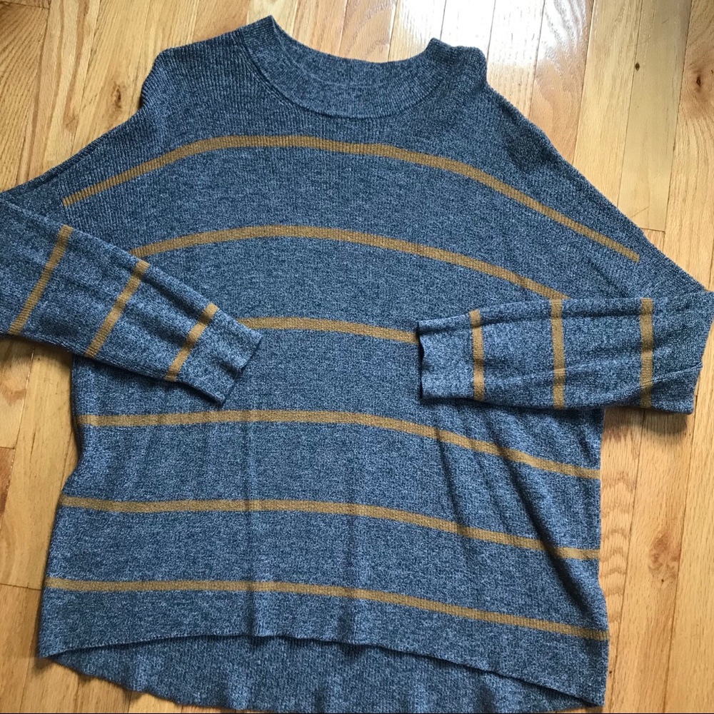 Grey & Yellow Knit Sweatshirt Sz XL